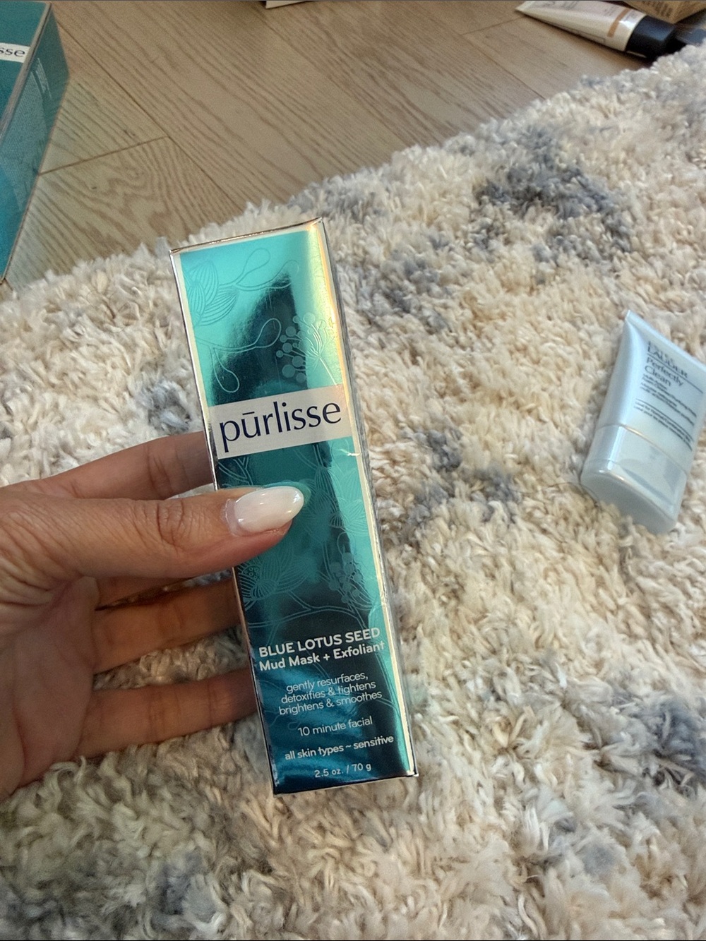 purlisse Blue Lotus Seed Mud Mask & Exfoliant - Teal Packaging